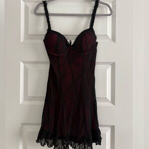 Sugar Thrillz Black and Deep Red Lace Dress